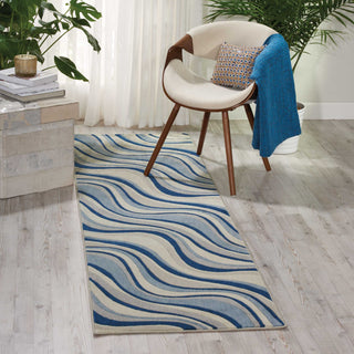 Nourison Somerset ST81 Ivory Blue Area Rug Room Image