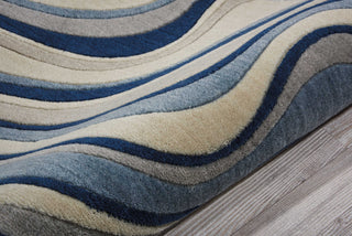 Nourison Somerset ST81 Ivory Blue Area Rug Detail Image