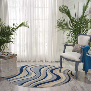 Nourison Somerset ST81 Ivory Blue Area Rug Room Image