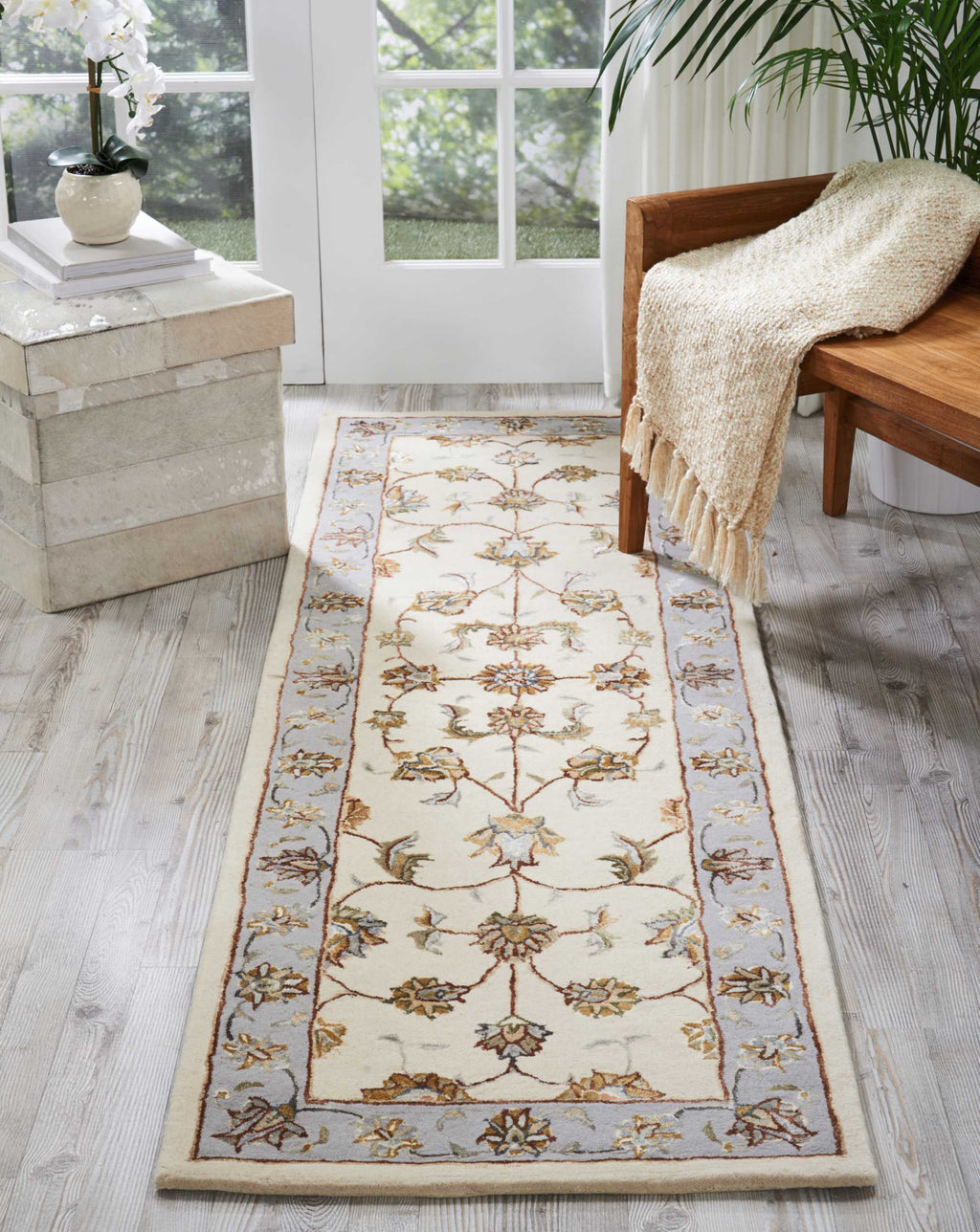 Nourison Serenade SRD01 Ivory/Grey Area Rug by Michael Amini Room Image Feature