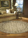 Nourison Somerset ST02 Ivory Area Rug 6' Round Living Space Shot Feature