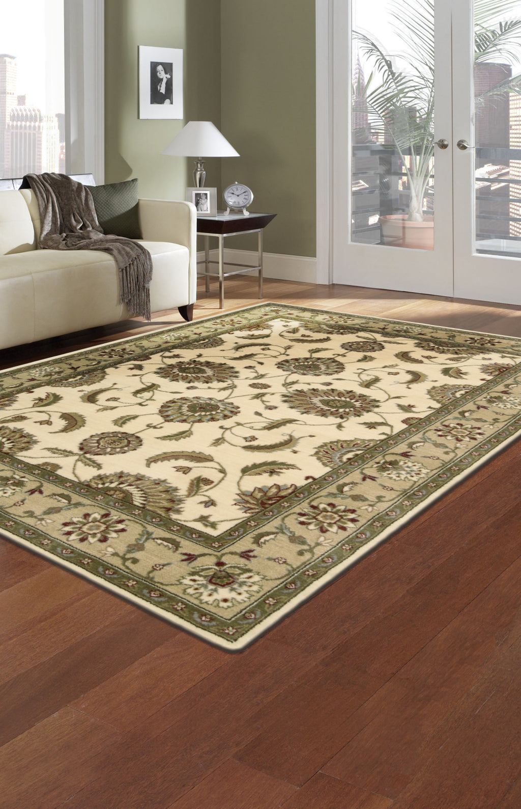 Nourison Somerset ST60 Ivory Area Rug 6' X 8' Living Space Shot Feature