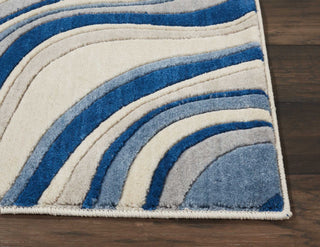 Nourison Somerset ST81 Ivory Blue Area Rug Detail Image