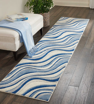 Nourison Somerset ST81 Ivory Blue Area Rug Room Image