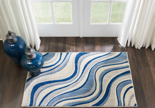 Nourison Somerset ST81 Ivory Blue Area Rug Room Image