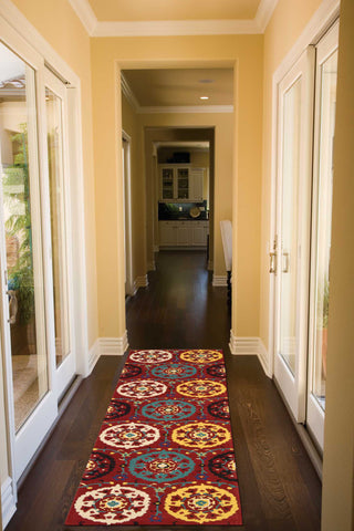 Nourison Suzani SUZ01 Red Area Rug Runner Image