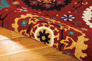 Nourison Suzani SUZ01 Red Area Rug Detail Image