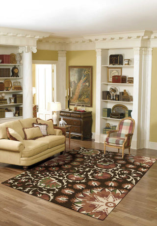 Nourison Suzani SUZ02 Brown Area Rug Room Image Feature