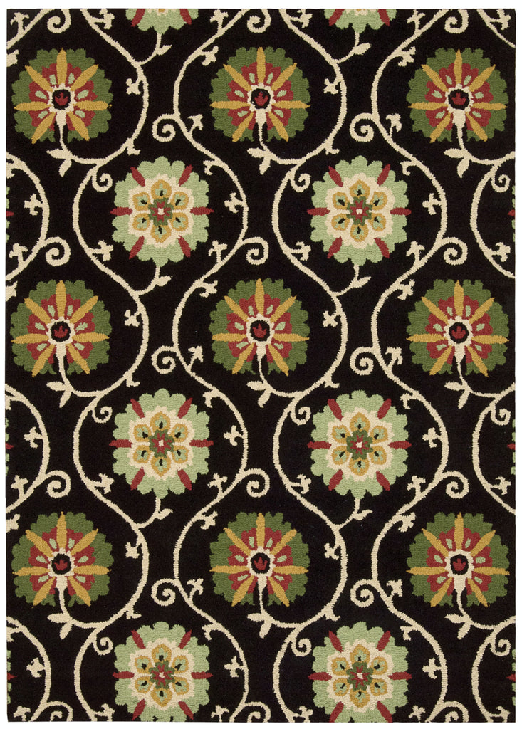 Nourison Suzani SUZ03 Black Area Rug main image
