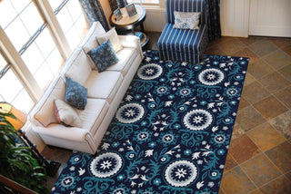 Nourison Suzani SUZ07 Navy Area Rug Room Image Feature