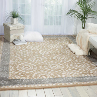 Nourison Symphony SYM07 Taupe Area Rug Room Image Feature