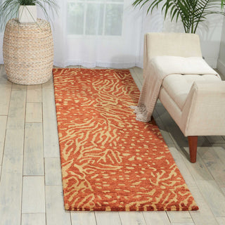 Nourison Tahoe Modern MTA02 Rust Beige Area Rug Room Image