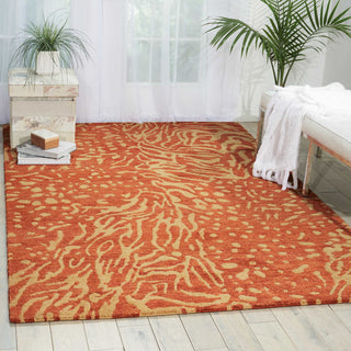 Nourison Tahoe Modern MTA02 Rust Beige Area Rug Room Image Feature