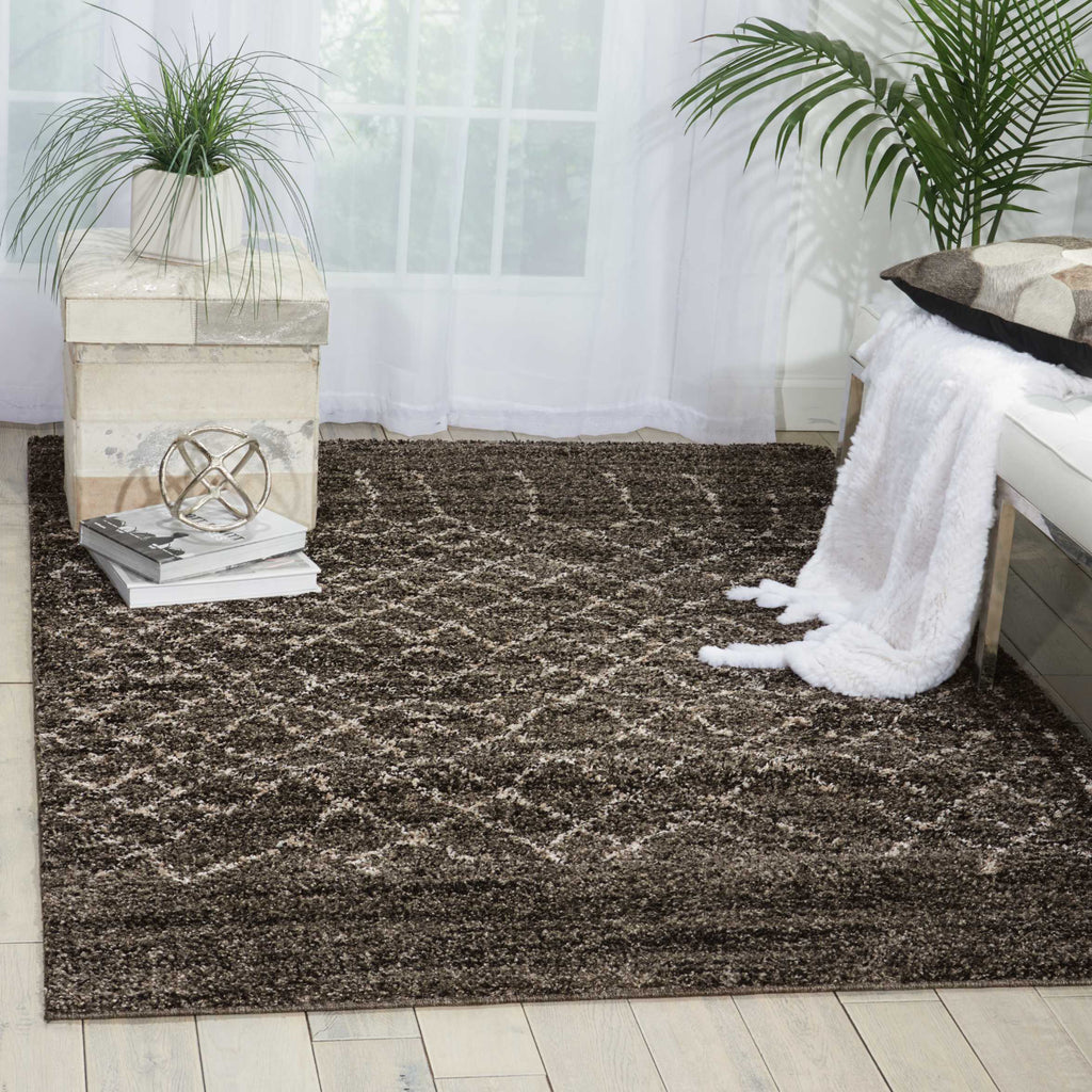 Nourison Tangier TAN05 Charcoal Area Rug Room Image Feature
