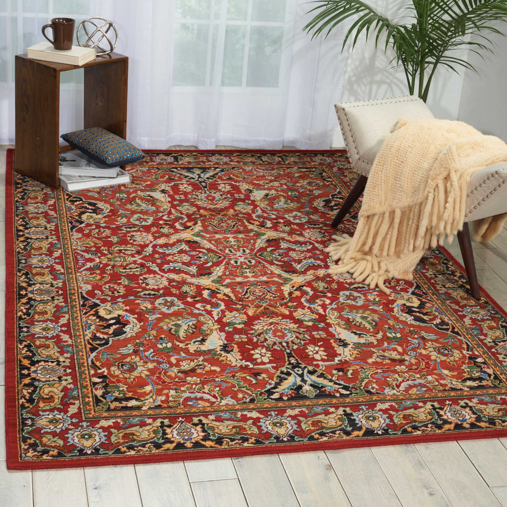 Nourison Timeless TML15 Red Area Rug Room Image Feature