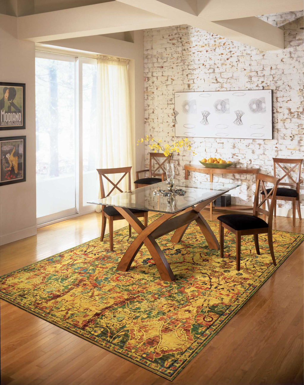 Nourison Timeless TML02 Olive Area Rug Room Image Feature