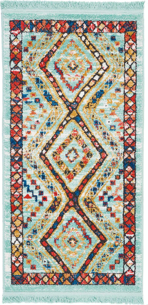 Nourison Tribal Decor TRL02 Aqua Area Rug