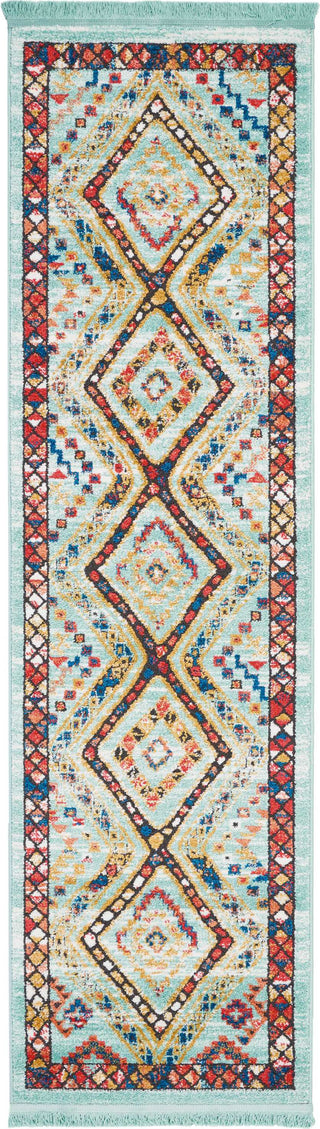 Nourison Tribal Decor TRL02 Aqua Area Rug