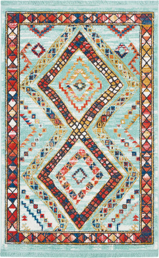 Nourison Tribal Decor TRL02 Aqua Area Rug