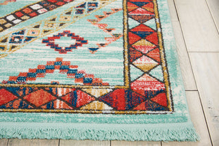 Tribal Decor TRL02 Aqua Area Rug by Nourison Detail Image