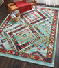 Tribal Decor TRL02 Aqua Area Rug by Nourison Room Image