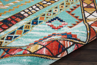 Tribal Decor TRL02 Aqua Area Rug by Nourison Detail Image