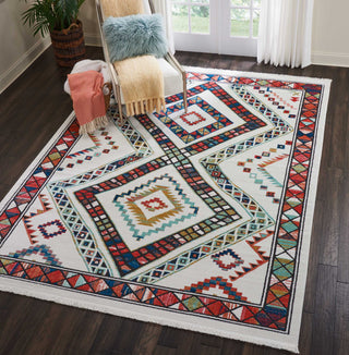 Tribal Decor TRL02 White Area Rug by Nourison Room Image