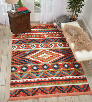 Nourison Tribal Decor TRL04 Orange Area Rug Room Image Feature