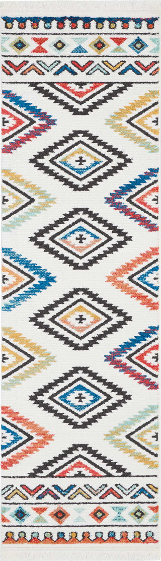 Tribal Decor TRL06 White Area Rug by Nourison 2'2'' X 7'9''