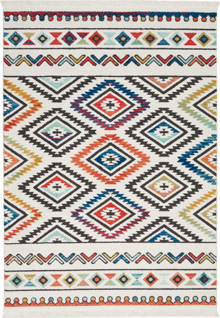 Tribal Decor TRL06 White Area Rug by Nourison 5'3'' X 7'6''