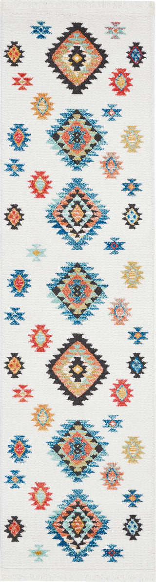 Tribal Decor TRL07 White Area Rug by Nourison 2'2'' X 7'9''