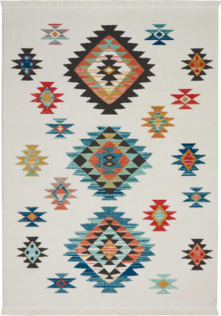 Tribal Decor TRL07 White Area Rug by Nourison 5'3'' X 7'6''