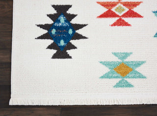 Tribal Decor TRL07 White Area Rug by Nourison Corner Image