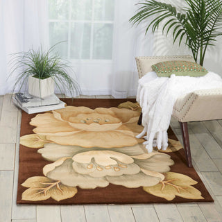 Nourison Tropics TS09 Brown Area Rug Room Image Feature