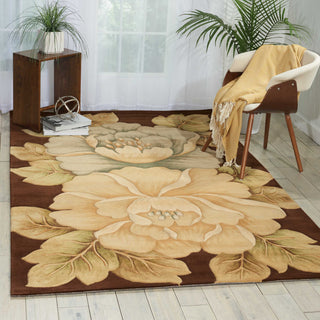 Nourison Tropics TS09 Brown Area Rug Room Image Feature