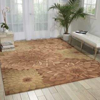 Nourison Tropics TS11 Taupe Green Area Rug Room Image