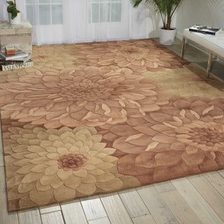 Nourison Tropics TS11 Taupe Green Area Rug Room Image Feature