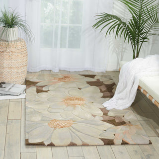 Nourison Tropics TS13 Mocha Area Rug Room Image Feature