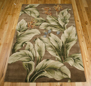 Nourison Tropics TS02 Khaki Area Rug 6' X 9' Floor Shot