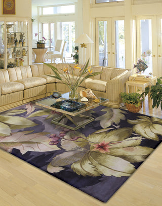 Nourison Tropics TS03 Plum Area Rug Room Shot Feature