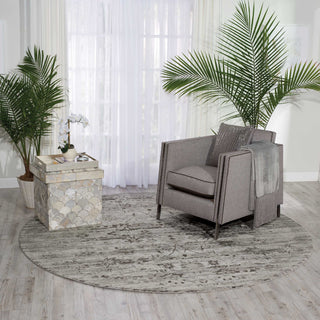 Nourison Twilight TWI01 Silver Area Rug Room Image Feature