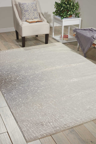 Nourison Twilight TWI12 Ivory Grey Area Rug Room Image Feature