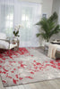 Nourison Twilight TWI21 Gry/Red Area Rug Room Image Feature