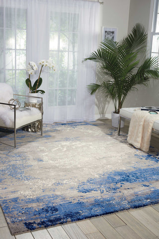 Nourison Twilight TWI22 Blue/Grey Area Rug Room Image Feature