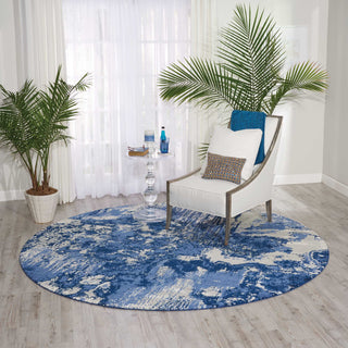 Nourison Twilight TWI24 Blue/Ivory Area Rug Room Image