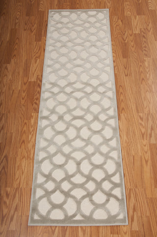 Nourison Ultima UL392 Ivory Silver Area Rug 3' X 8'