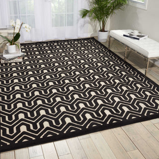 Nourison Ultima UL316 Ivory/Black Area Rug Room Image Feature