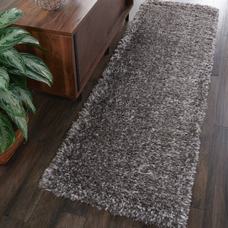 Nourison Ultra Plush Shag ULP01 Charcoal Area Rug 2' X 8'