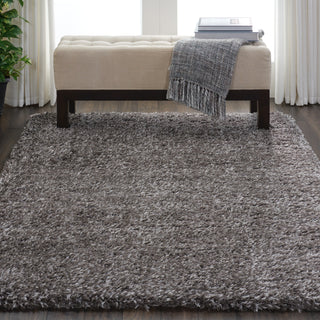 Nourison Ultra Plush Shag ULP01 Charcoal Area Rug Room Image Feature