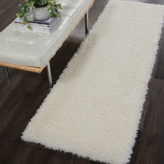 Nourison Ultra Plush Shag ULP01 Ivory Area Rug 2' X 8'